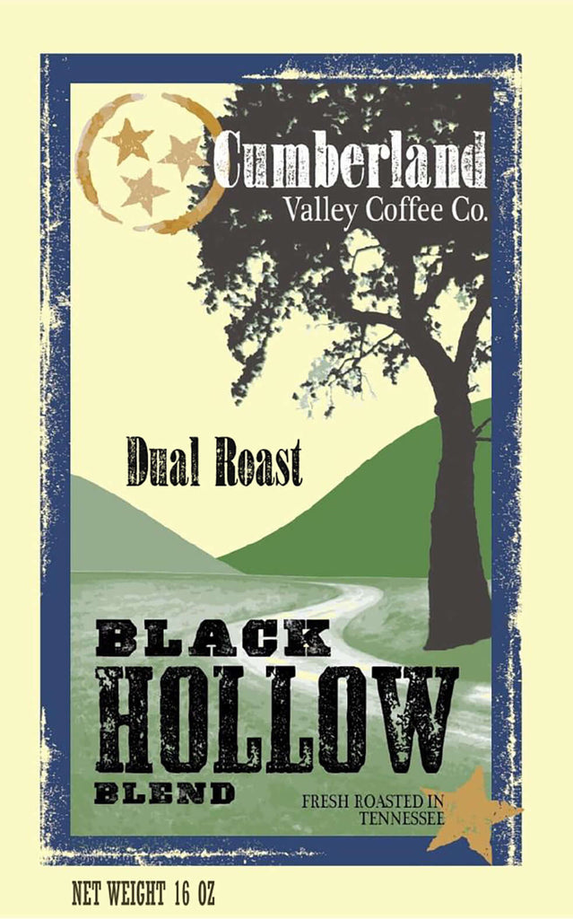 The tales of Black Hollow tell of a hidden treasure of Jessie James which is not far from here. Our own Black Hollow Blend provides an indulgent bounty of smooth coffee flavor, laced with notes of chocolate, fruit, and smoke. Dual roasts, 16 oz.