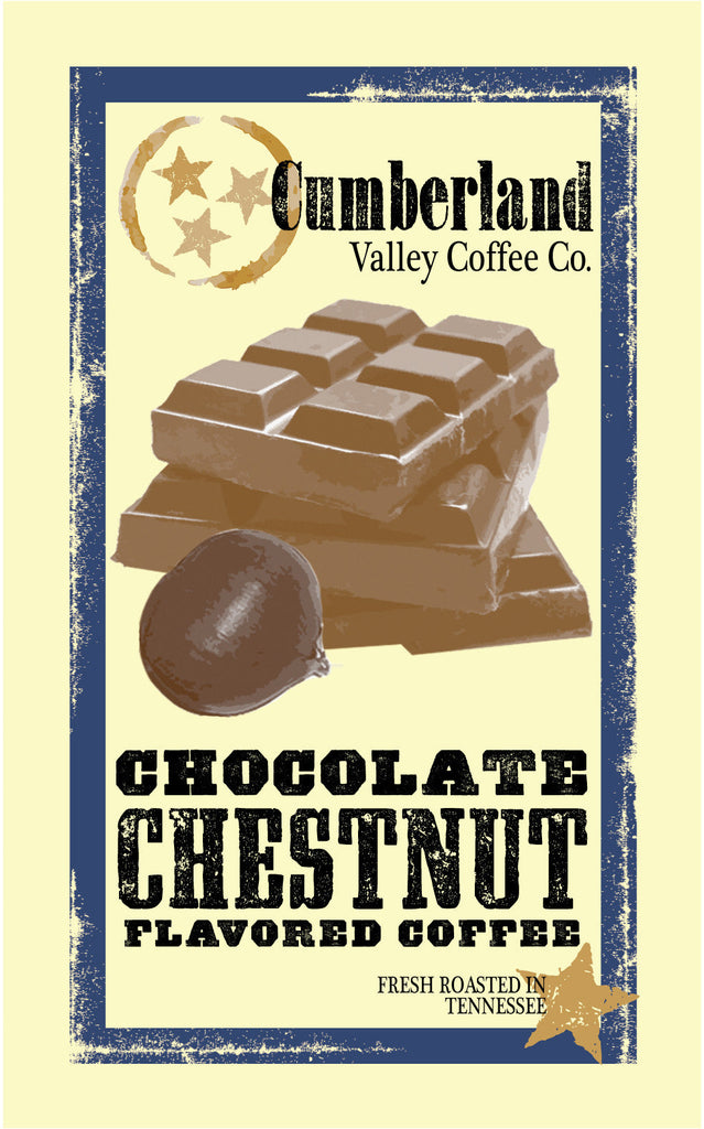 Indulge in Chocolate Chestnut flavored coffee. 16 oz.
